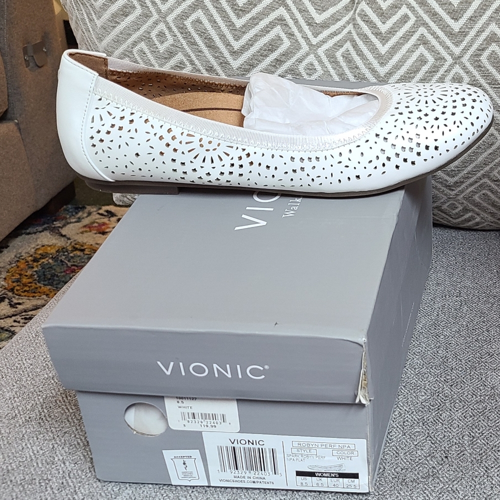 New Vionic 8.5 Spark Robyn White Flat